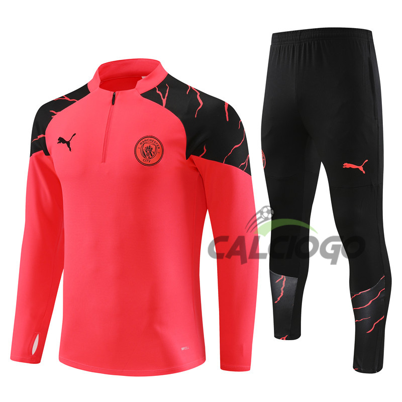 Tuta Manchester City Felpa Zips Rosso 2023-2024