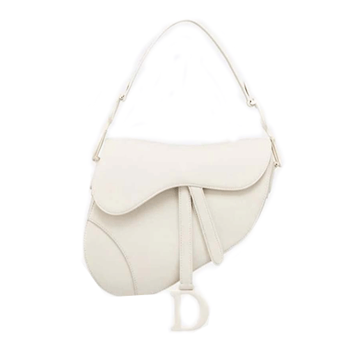 DIOR Saddle Bag Latte Ultramatte Calfskin D CD Signature-White