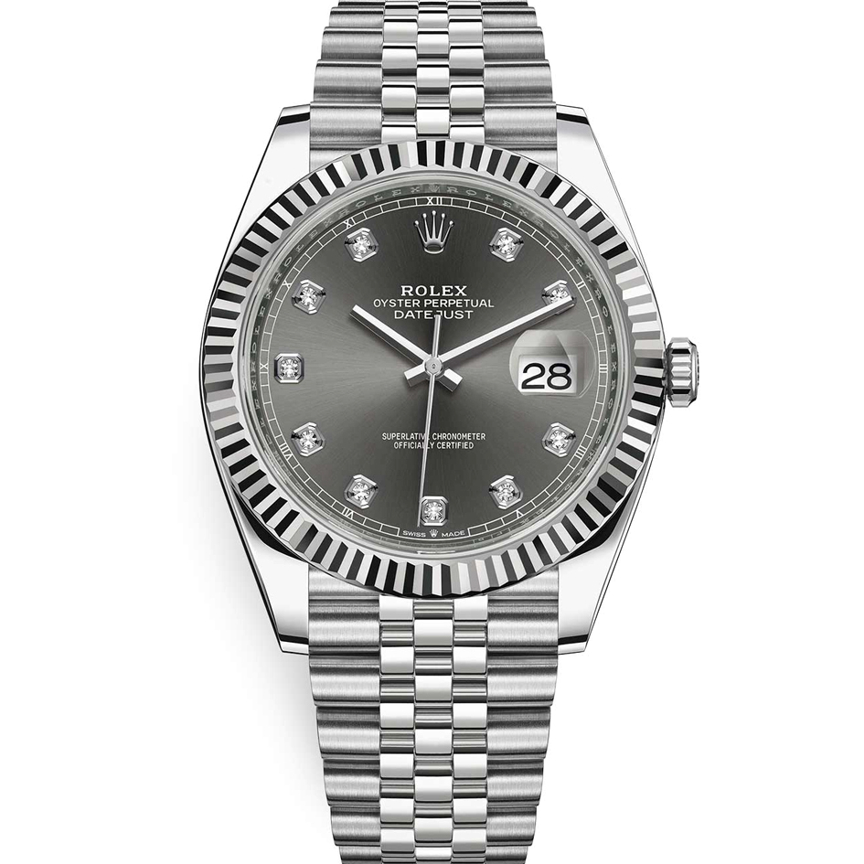 Rolex Datejust Rhodium Diamond Dial Steel K White Gold