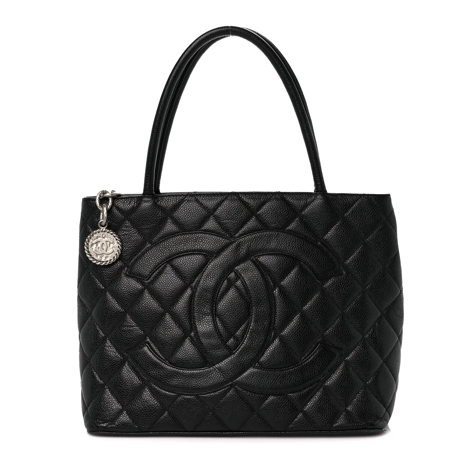 CHANEL Caviar Quilted Medallion Tote Black