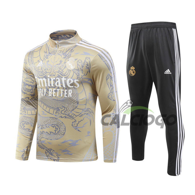 Tuta Real Madrid Felpa Zips Giallo 2023-2024