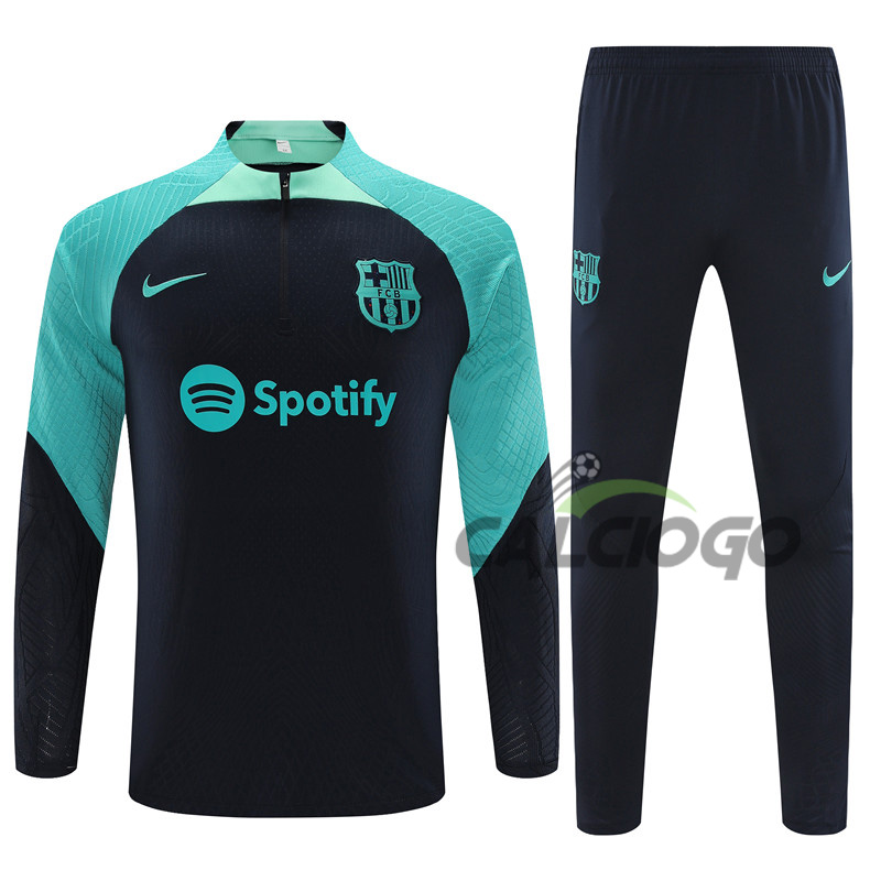 Tuta Calcio FC Barcellona Felpa Zips Blu 2023-2024