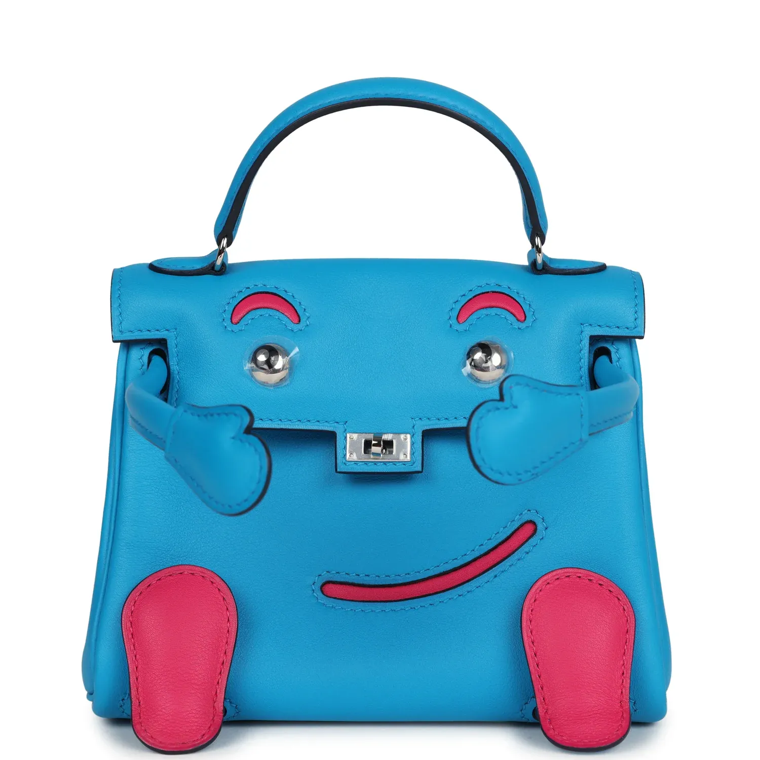 Hermès “Quelle Idolle” Kelly Doll Bleu Frida and Rose Extreme Swift Palladium Hardware