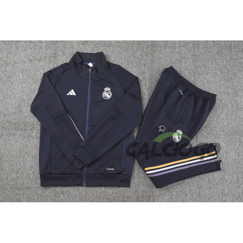 Tuta Real Madrid Felpa Zips Blu Top 2023-2024