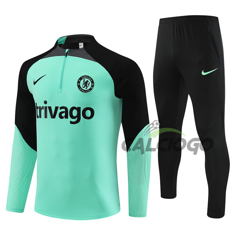 Tuta Calcio Chelsea Felpa Zips Verde 2023-2024  