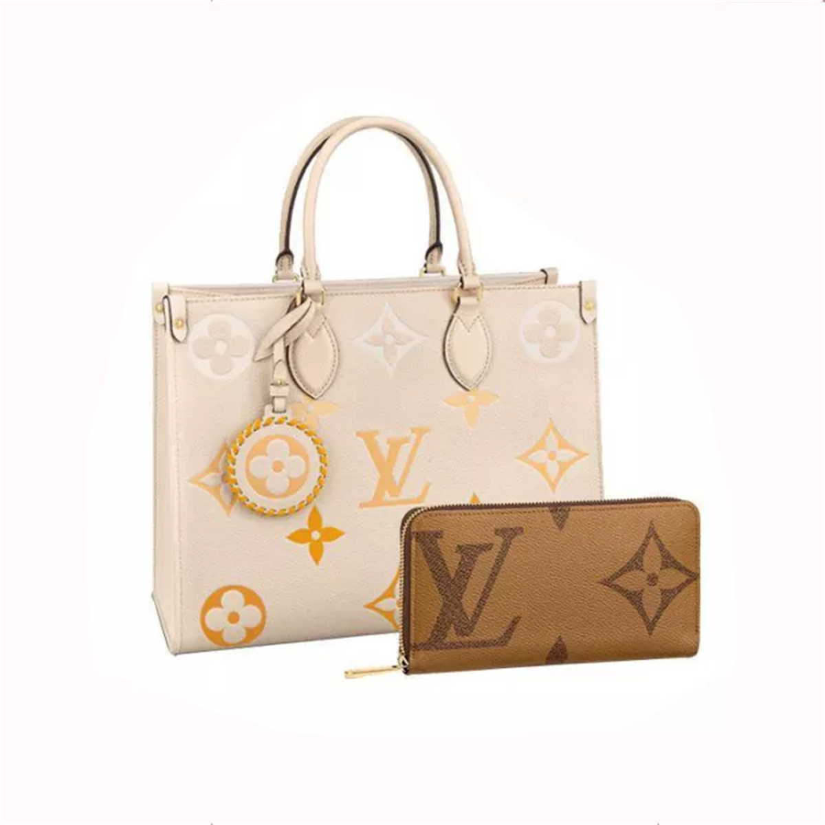 Louis Vuitton On-the-go MM long wallet 2-piece set deals