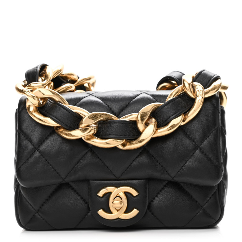 CHANEL Patent Quilted Small School Memory Top Handle Flap Black