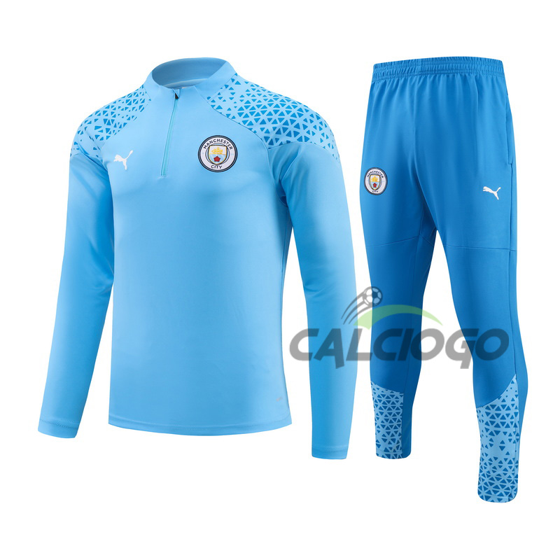Tuta Calcio Manchester City Felpa Blu 2023-2024
