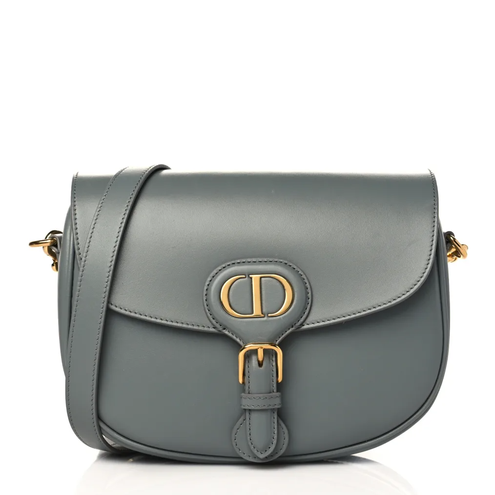 DIOR Box Calfskin Medium Bobby Bag Gray