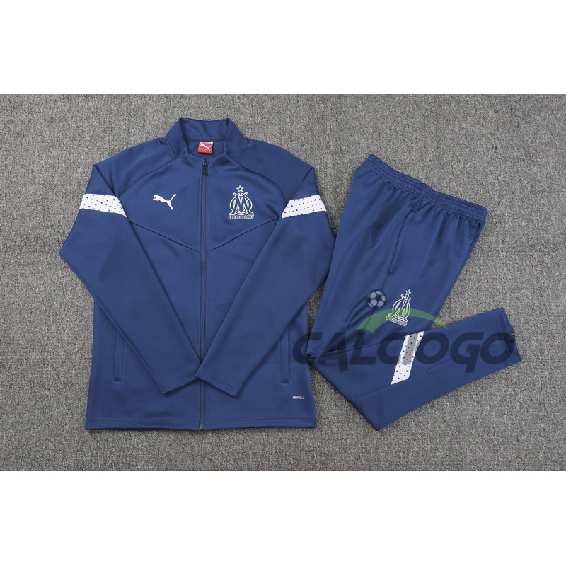 Tuta Calcio Marsiglia OM Felpa Zips Blu 2023-2024