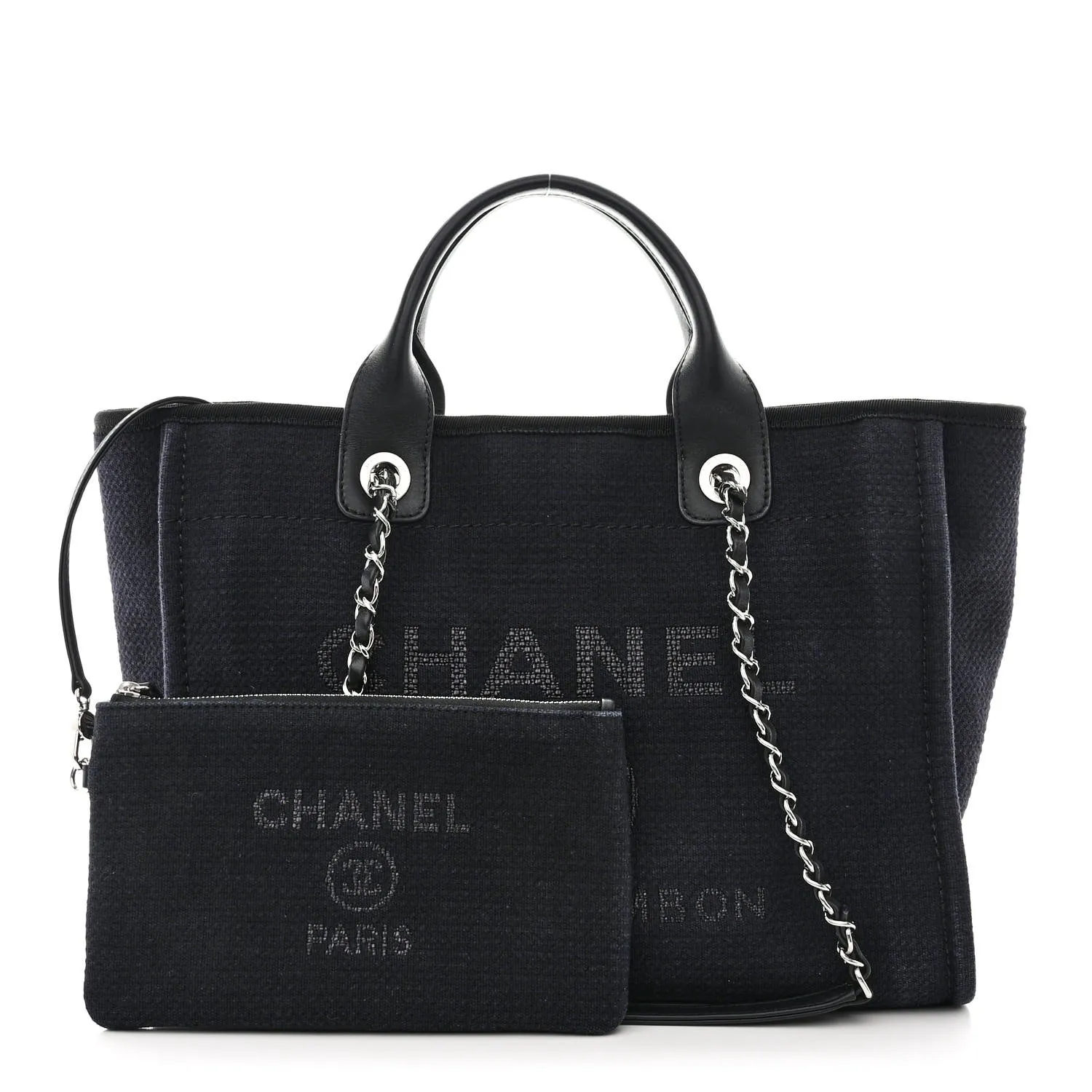 CHANEL Mixed Fibers Small Deauville Tote Black