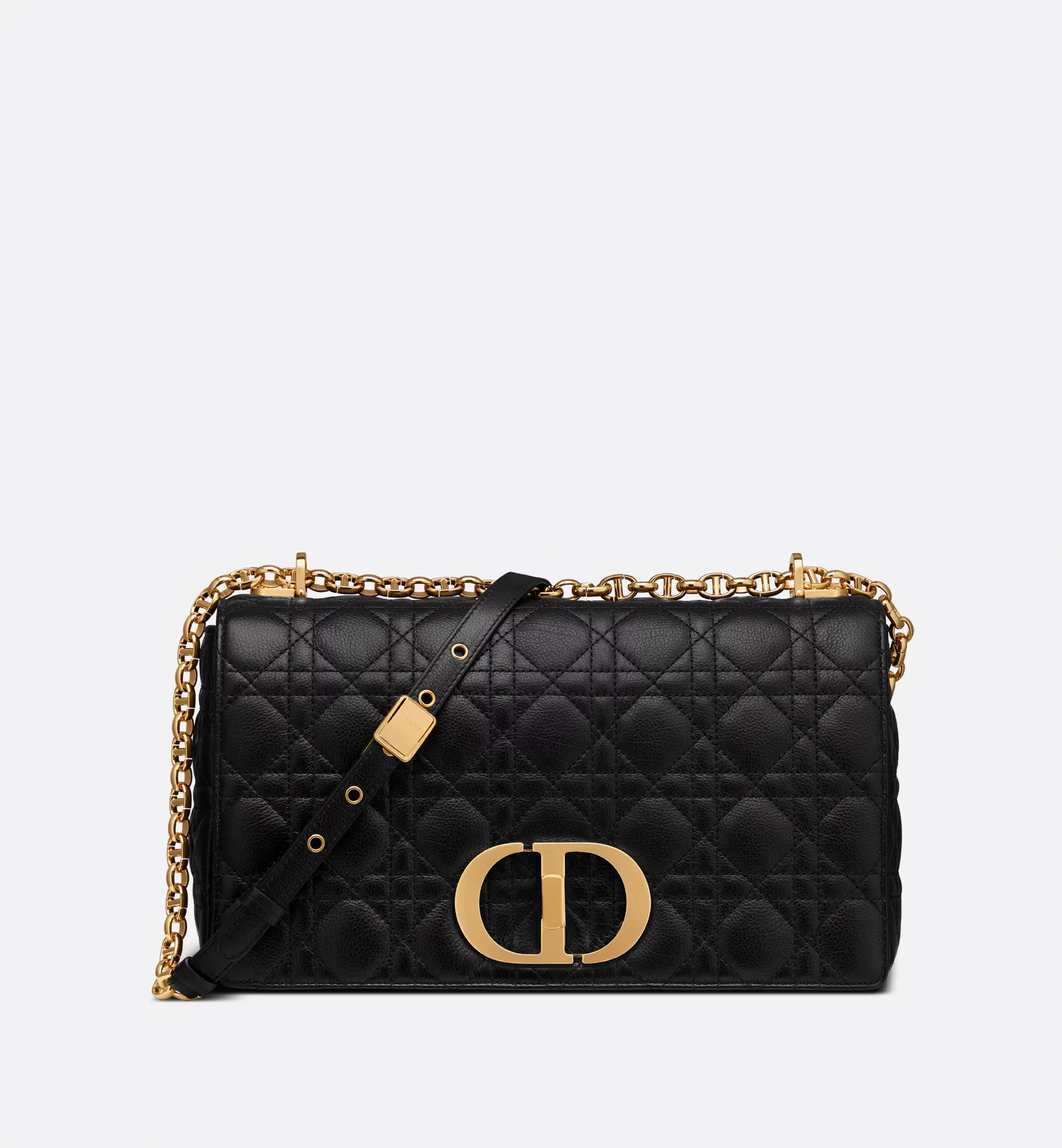 Dior Large Dior Caro Bag Black Supple Cannage Calfskin