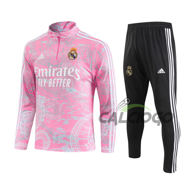 Tuta Real Madrid Felpa Zips Rosa 2023-2024