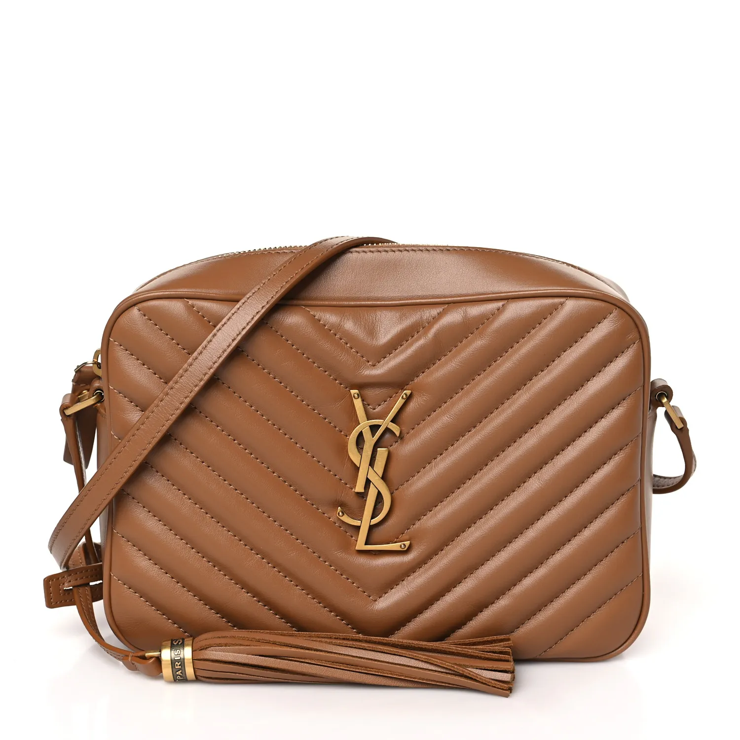 Saint Laurent Calfskin Camera Bag Cinnamon