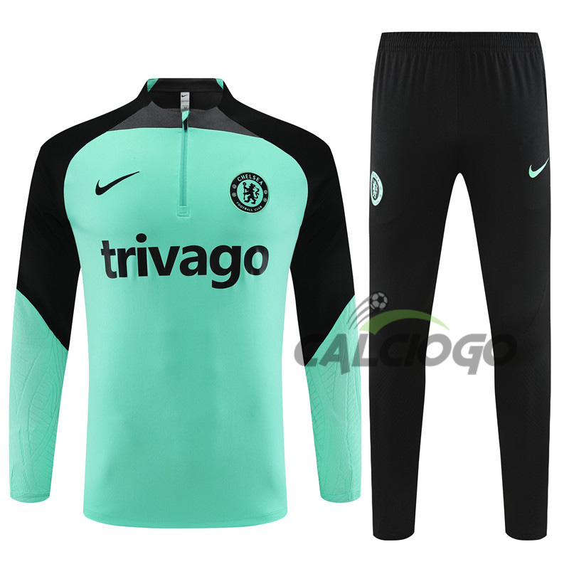 Tuta Calcio Chelsea Felpa Zips Verde 2023-2024  