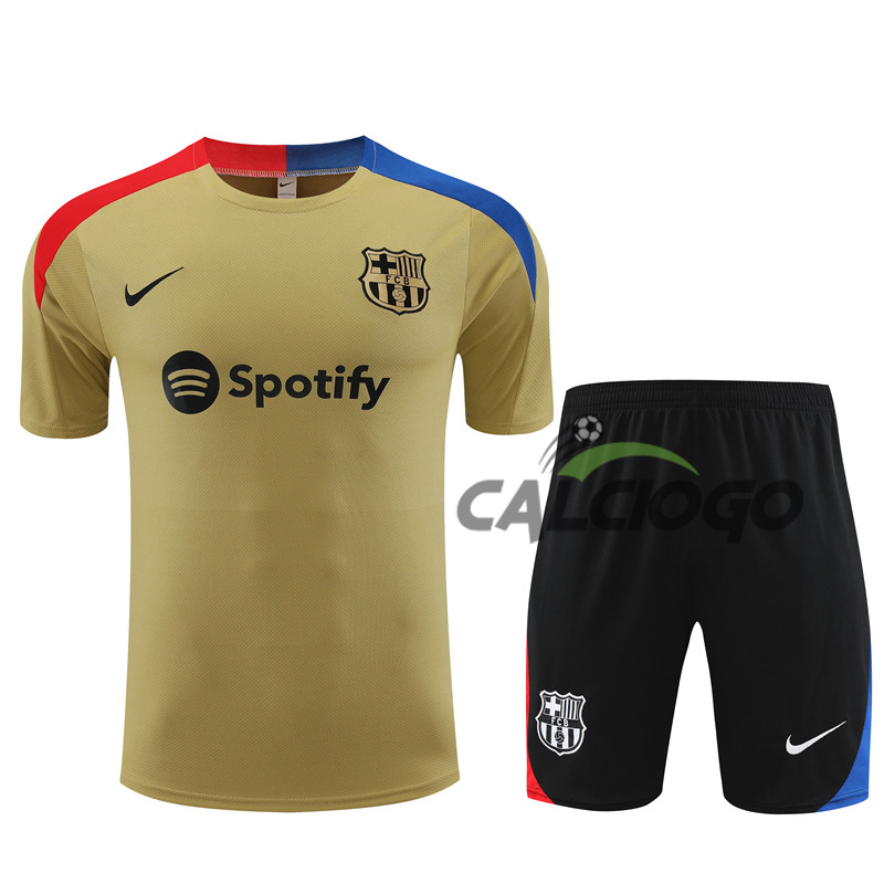 Kit Maglia FC Barcellona Oro Jersey 2024-2025