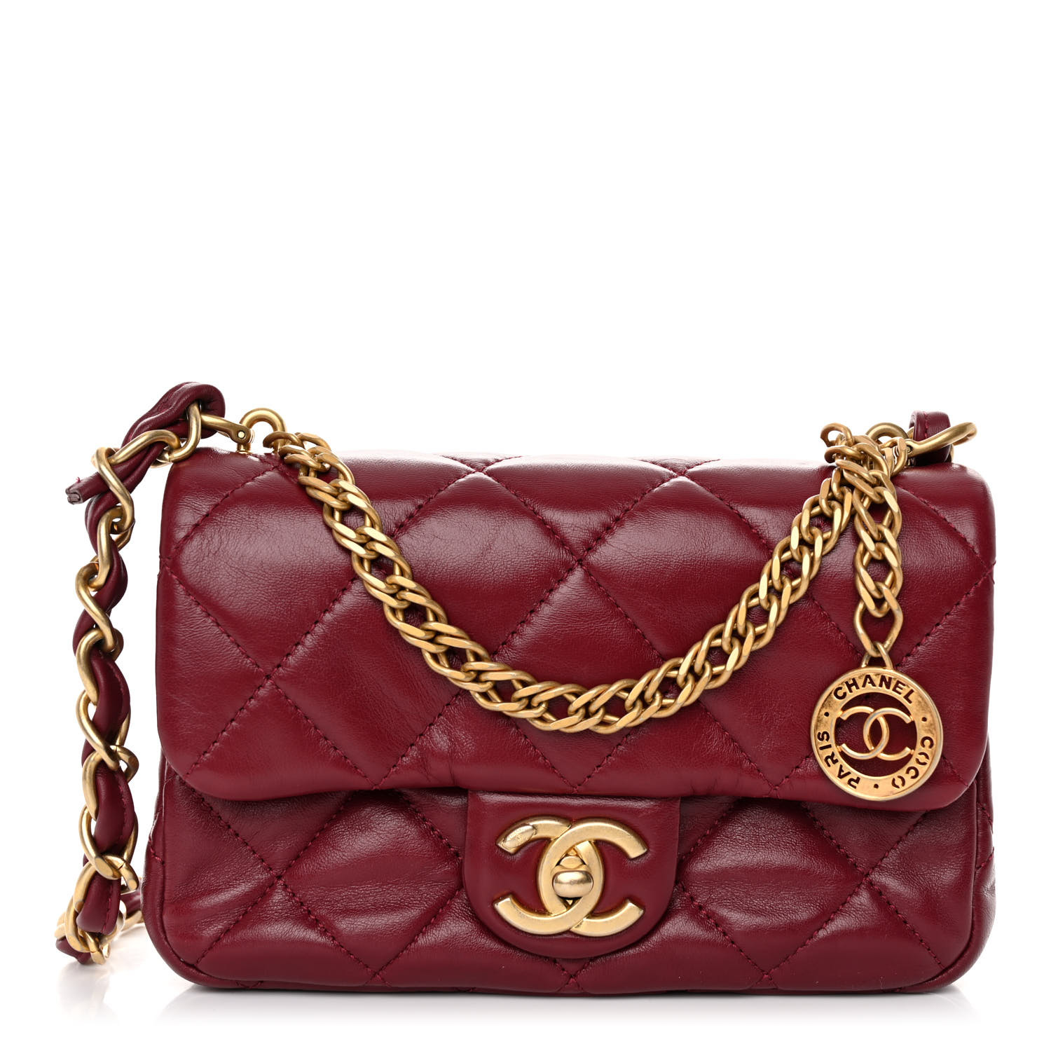 Chanel Lambskin Quilted Small Fancy Jewel Flap Burgundy