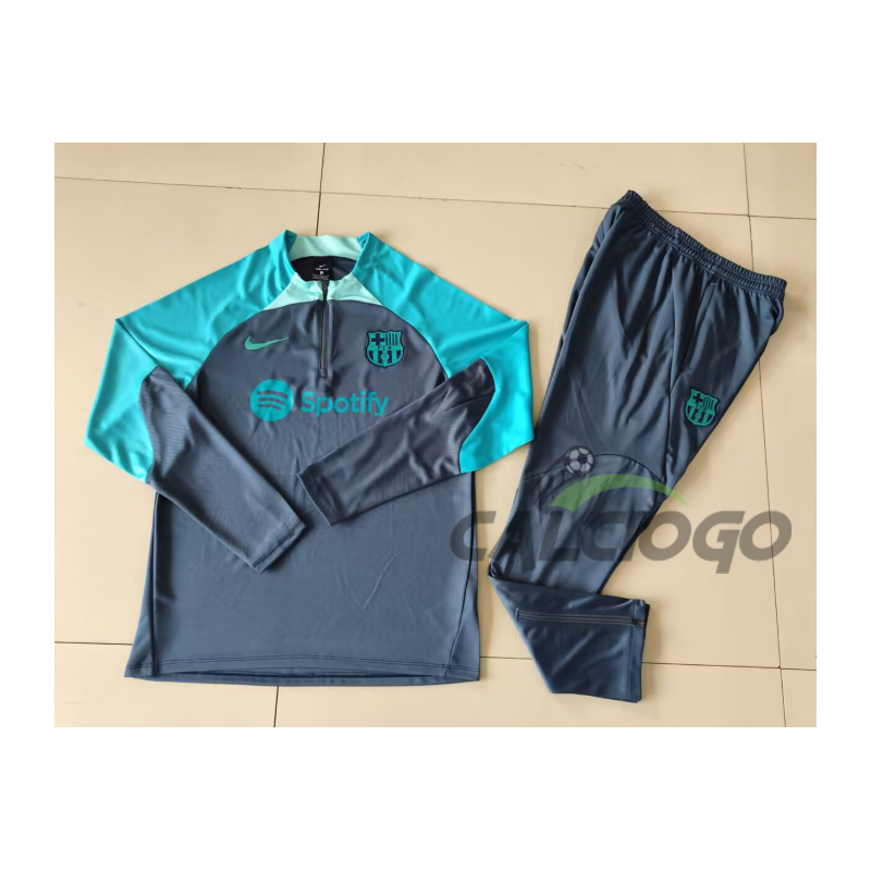 Tuta FC Barcellona Felpa Zips Blu 2023-2024