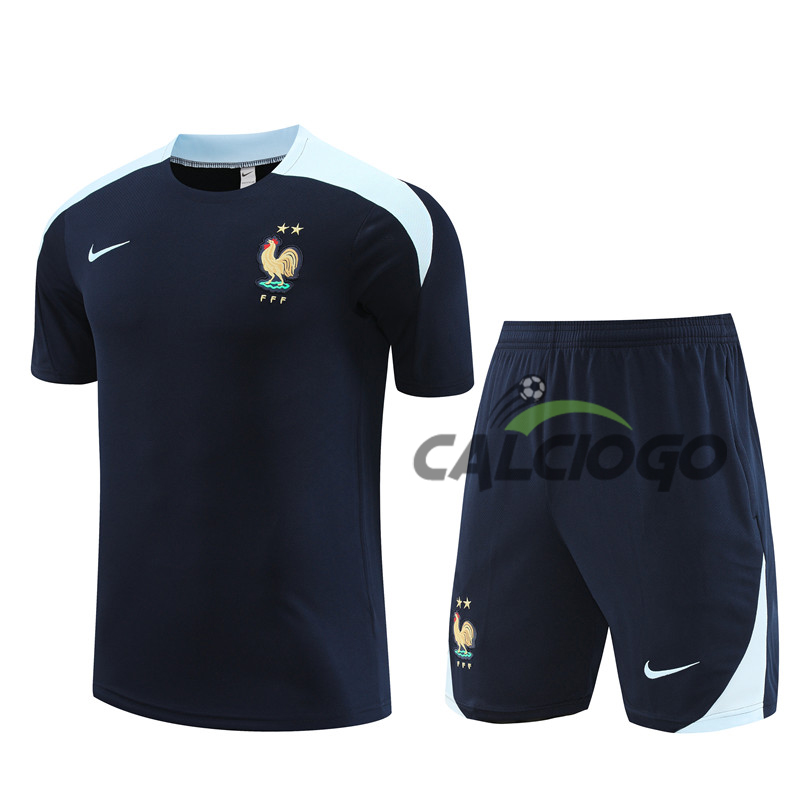 Tuta Maillot France Blu Scuro Jersey 2024-2025