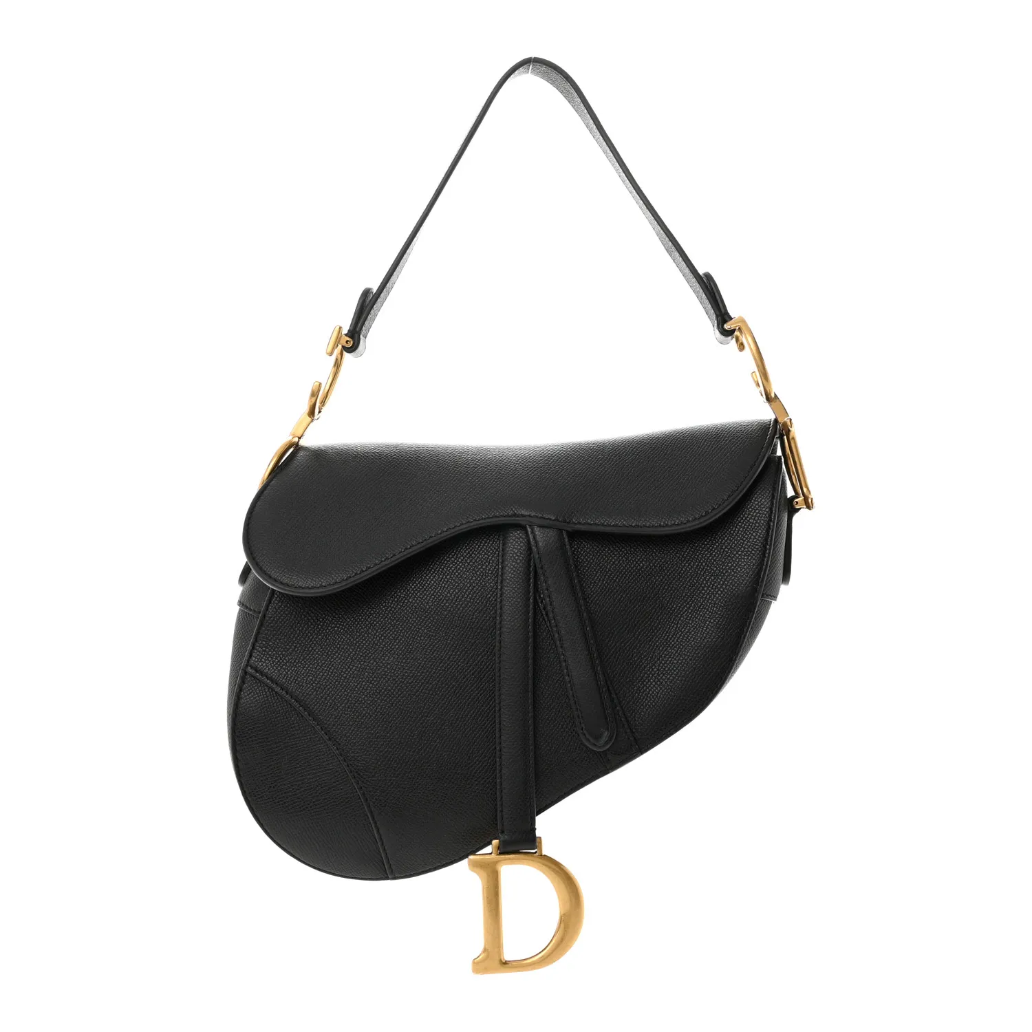 Dior Grained Calfskin Saddle Bag Black