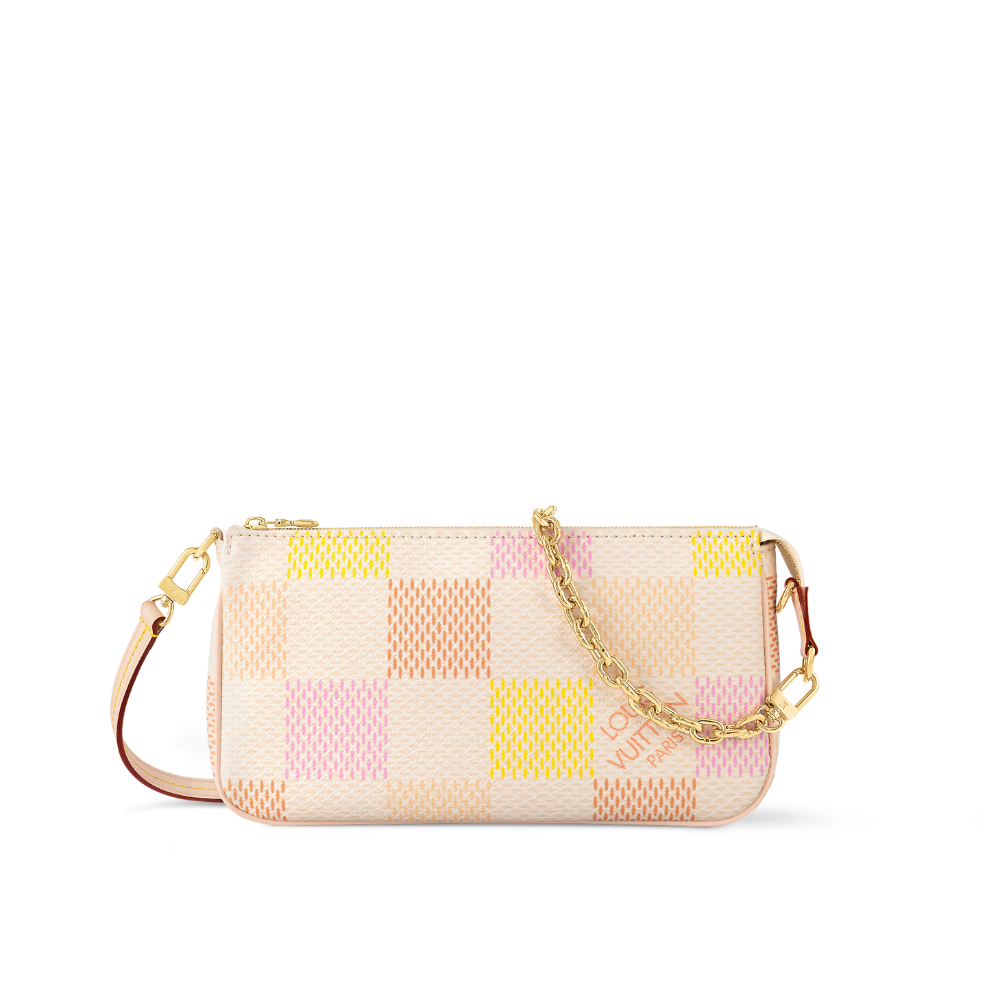 Louis Vuitton Pochette Accessoires Bag Damier Pink with Gold Hardware