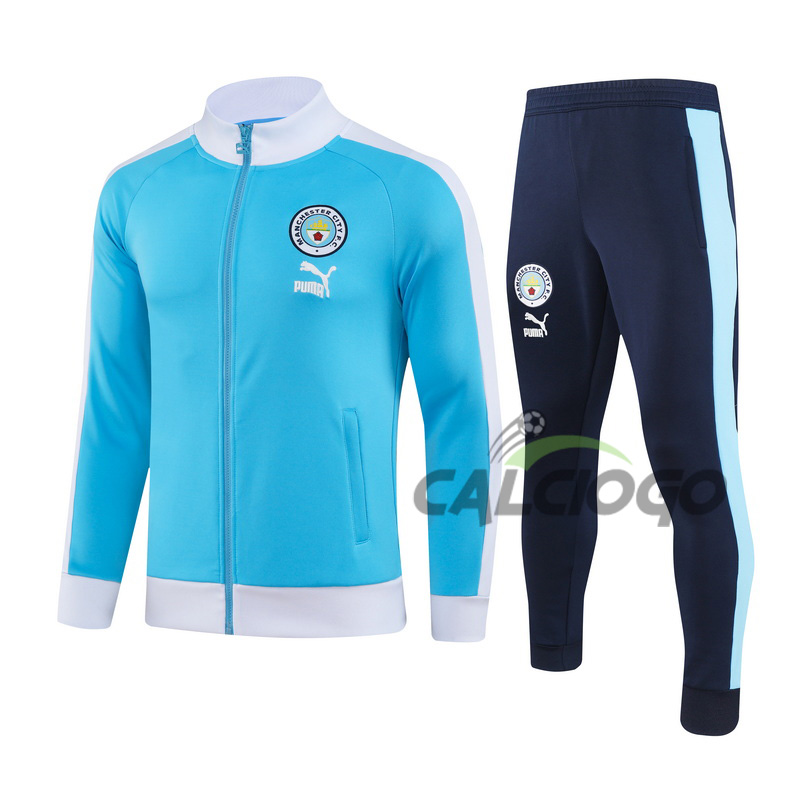 Tuta Calcio Manchester City Felpa Blu 2023-2024