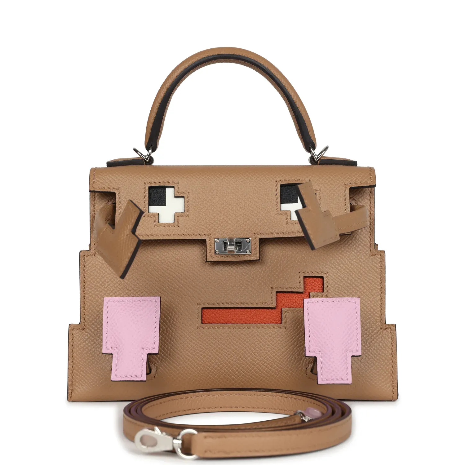 Hermès “Quelle Idolle” Picto Kelly Doll Chai/Mauve Sylvestre/Bleu Celeste/Terre Battue Epsom Palladium Hardware