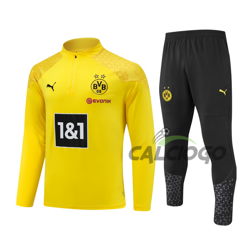 Tuta Calcio Dortmund Felpa Zips Giallo 2023-2024