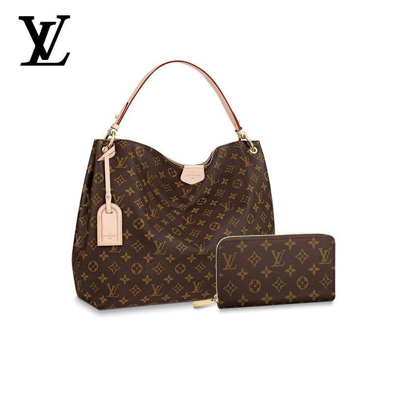 Louis Vuitton Graceful MM long wallet 2-piece set deals Ref: M43704 + M60017