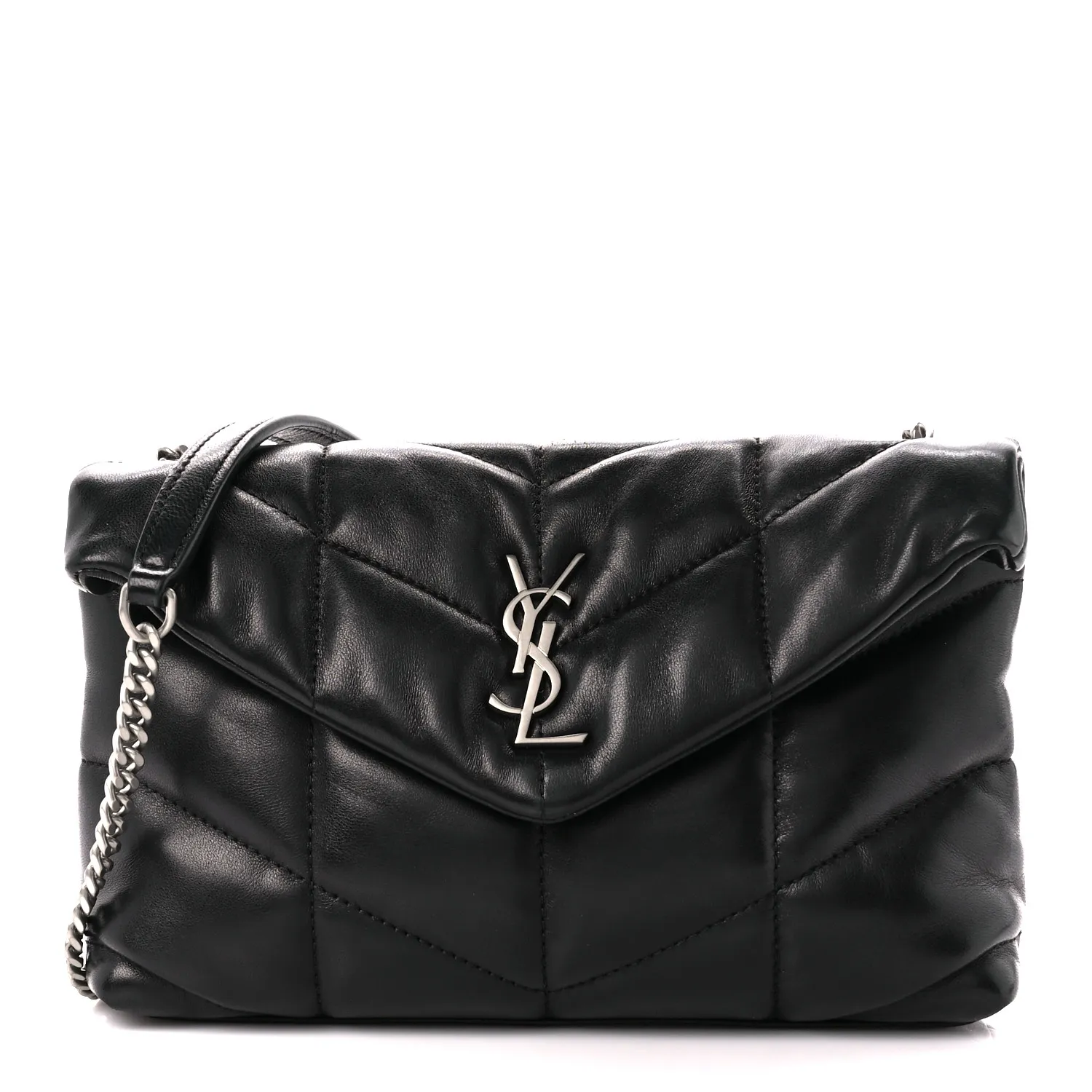 Saint Laurent Lambskin Small Loulou Satchel Black