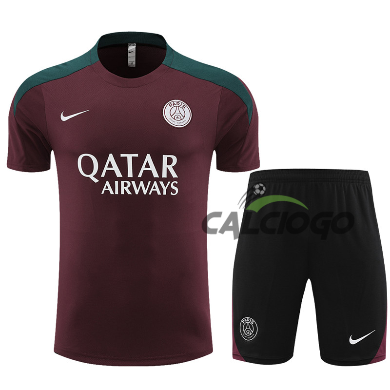 Kit Gara Paris PSG Rosso Jersey 2024-2025