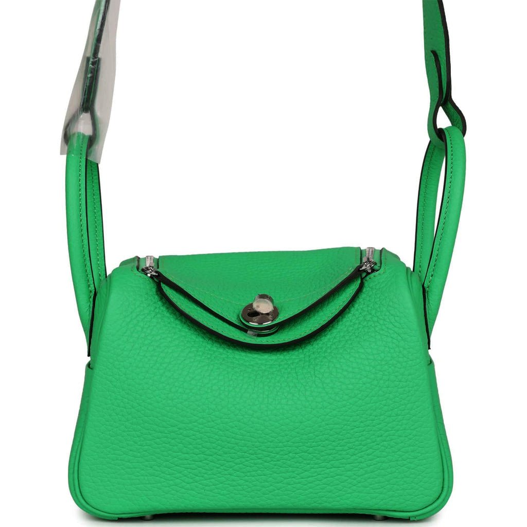 Hermès Mini Lindy Vert Comics Clemence Palladium Hardware