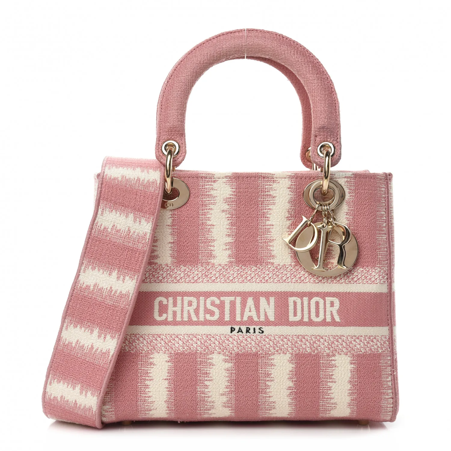 DIOR Canvas Medium D-Stripes Lady D-Lite Pink