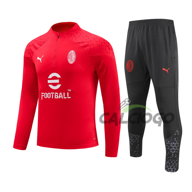 Tuta Formazione AC Milan Felpa Zips 2023-2024