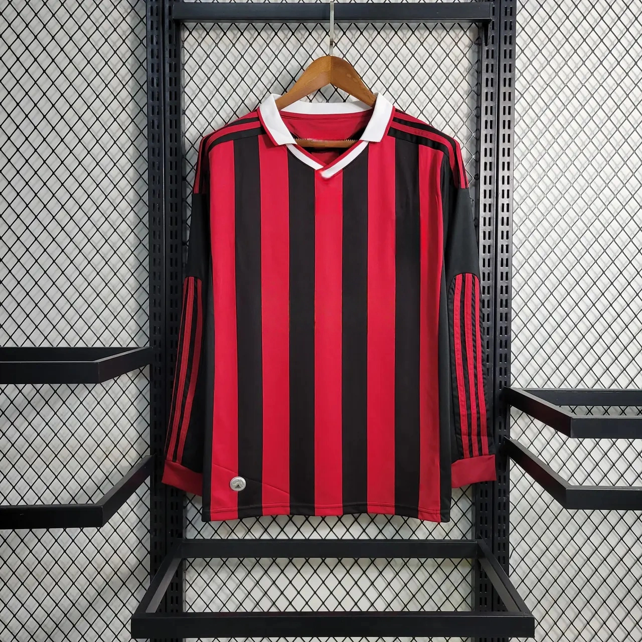 Retro AC Milan 2009-10 Home Stadium Long Sleeve Jersey-CKK-1
