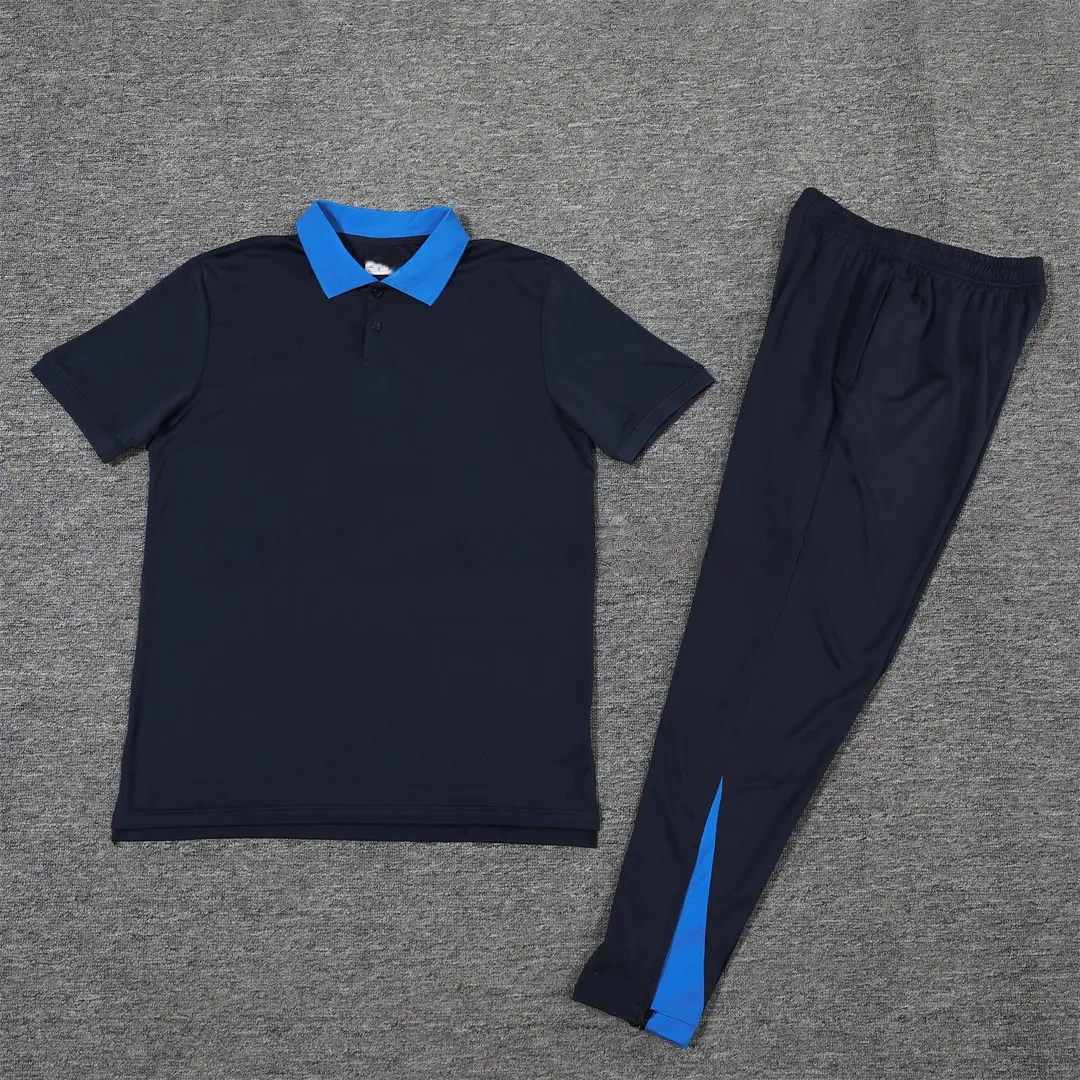 C.H.E.L.S.E.A 25-26 POLO Short-Sleeve Training Set - Deep Blue Top and Pants-CKK-1