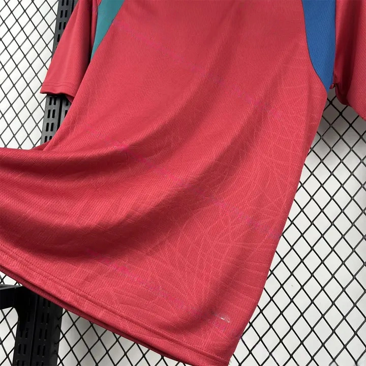 Portugal 2026 Pre-Match Maroon With Blue Green Jersey   Fans Version