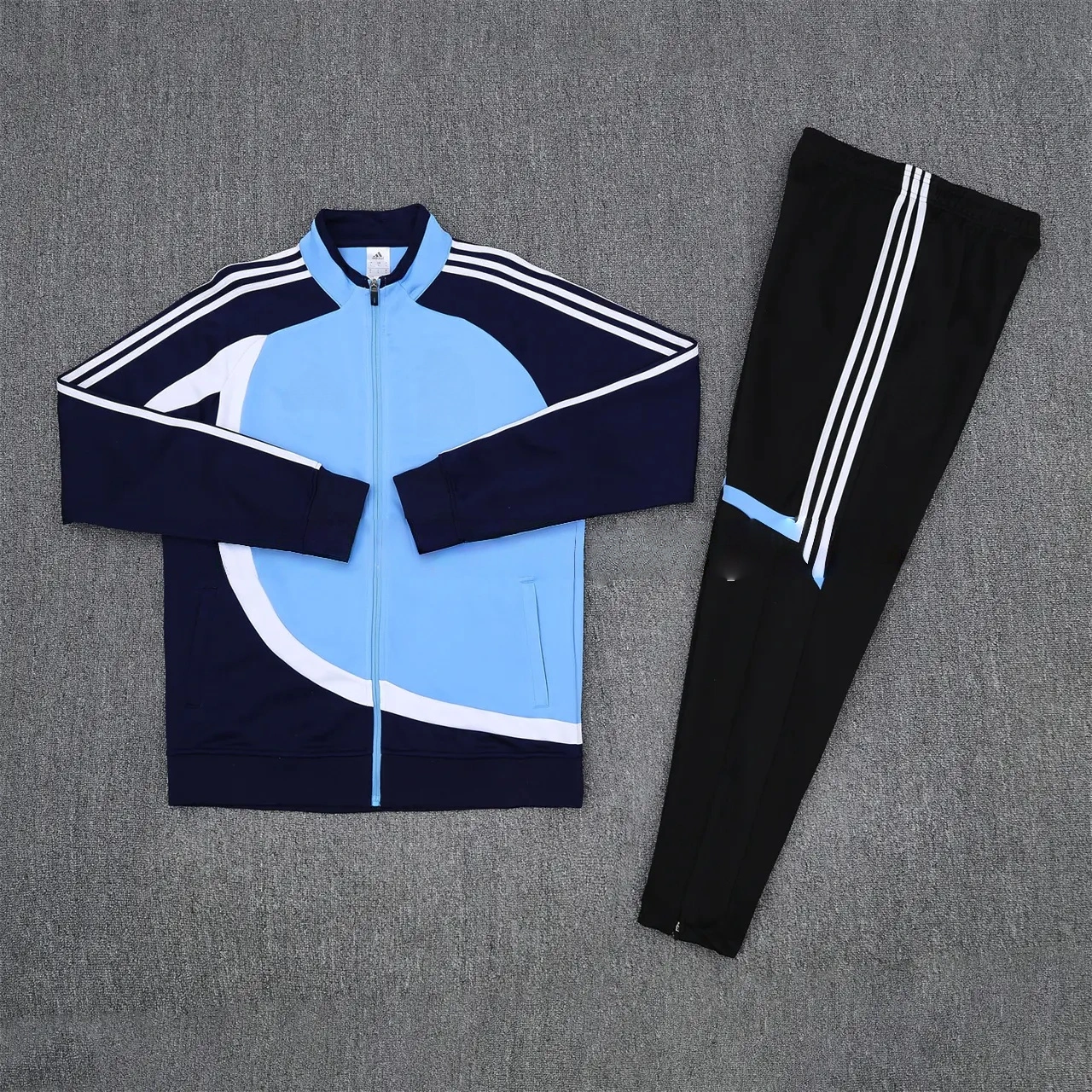 Real Madrid 25-26 Throwback Jacket Training Tracksuit - Blue Jackets & Black Pants-CKK-1