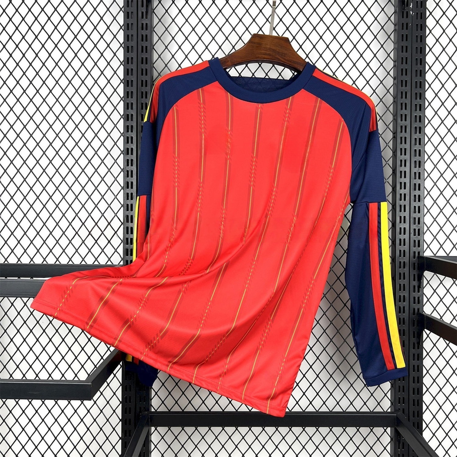 Spain 2026 Home Red Long Sleeves Jersey - Fans Version | National Team Football Shirt-CKK-1
