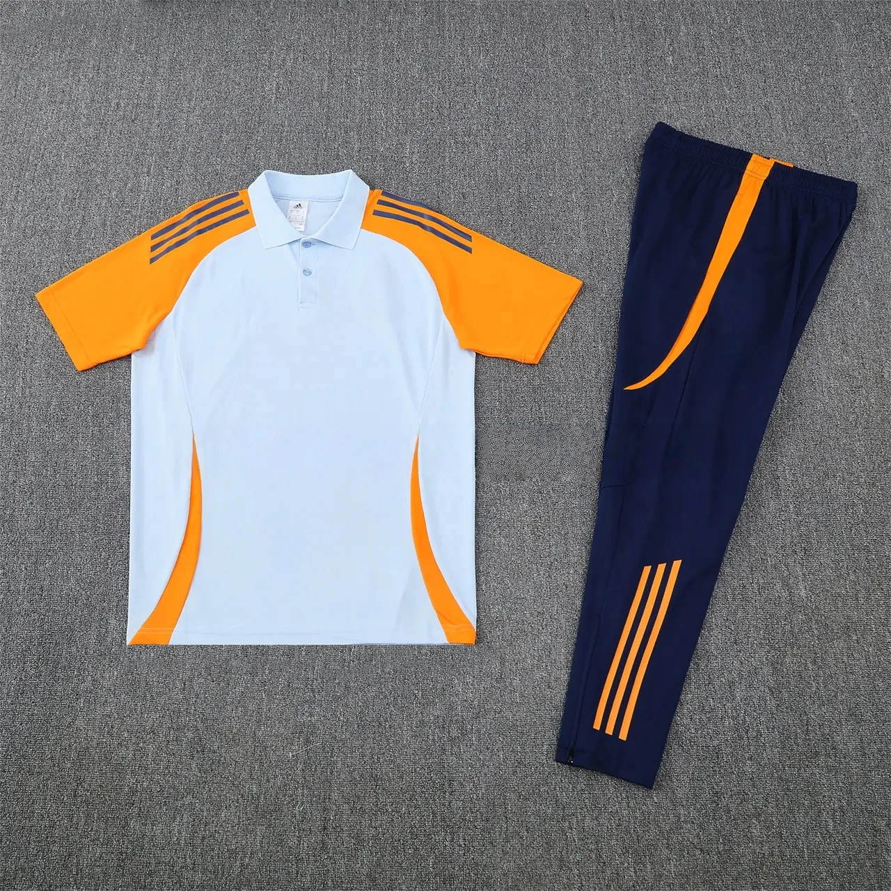 Real Madrid 25-26 POLO Short-Sleeve Training Set - Light Blue Top and Deep Blue Pants-CKK-1