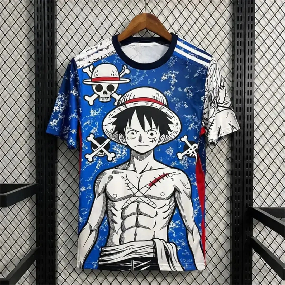 Japan 2026 Scar Luffy Blue White Special Jersey Fans Version front view
