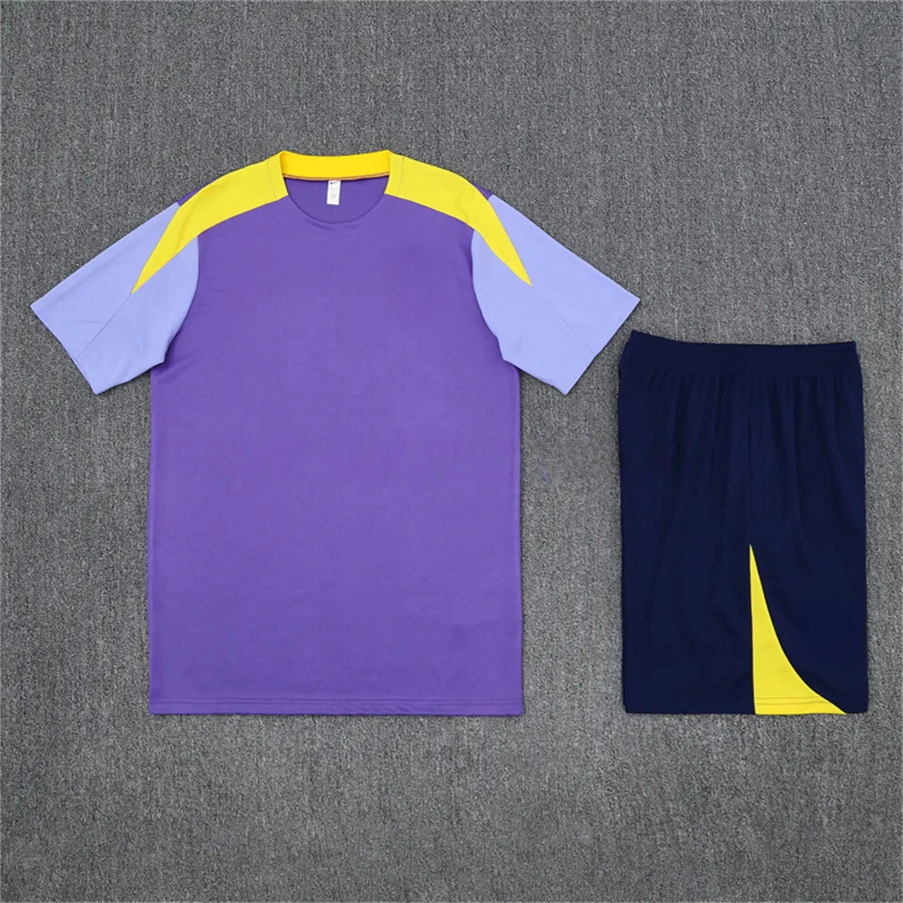 Atletico Madrid 25-26 Short-Sleeve Training Set - Purple Top & Royal Blue shorts-CKK-1