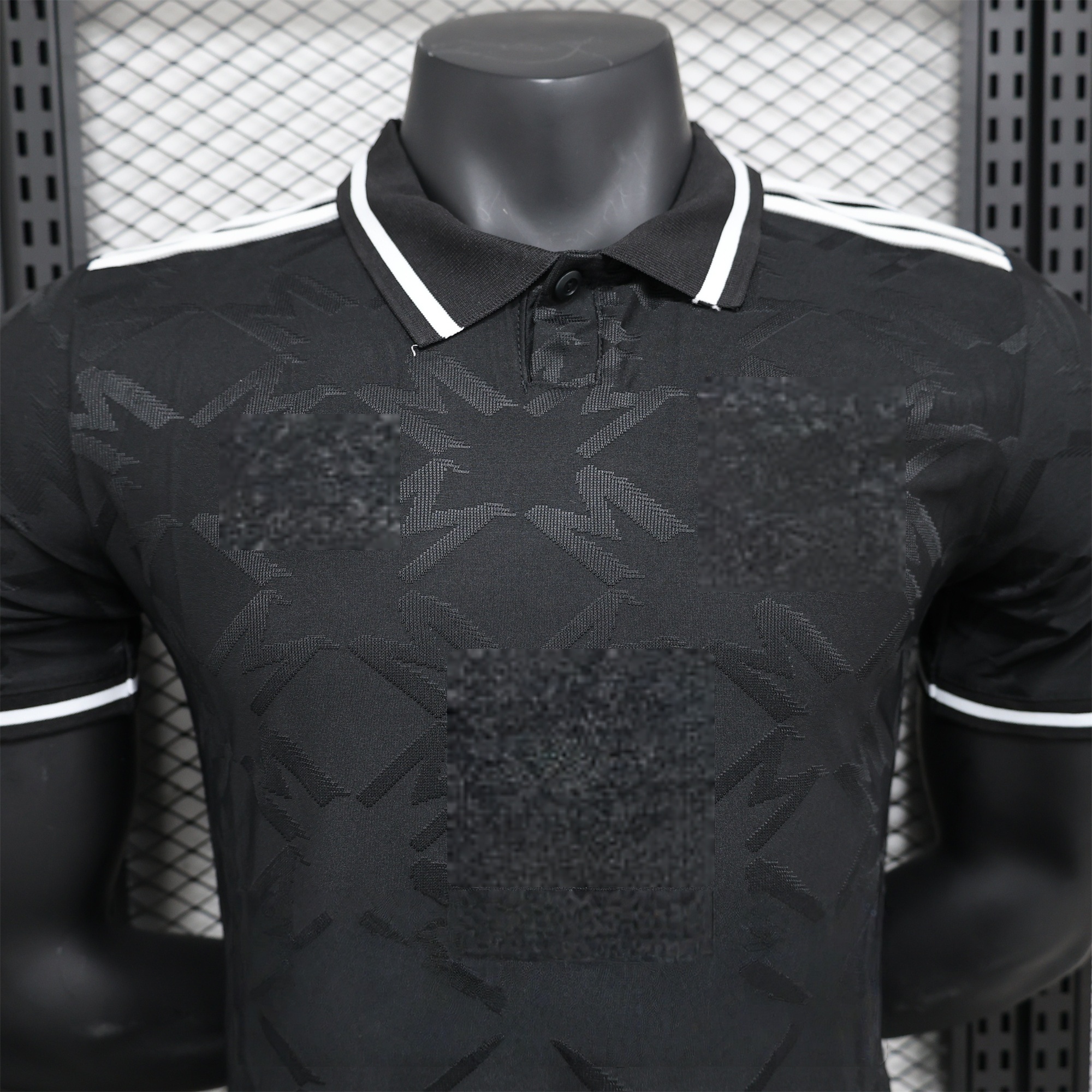 Manchester United 24-25 Black Trefoil Vintage Jersey Front View