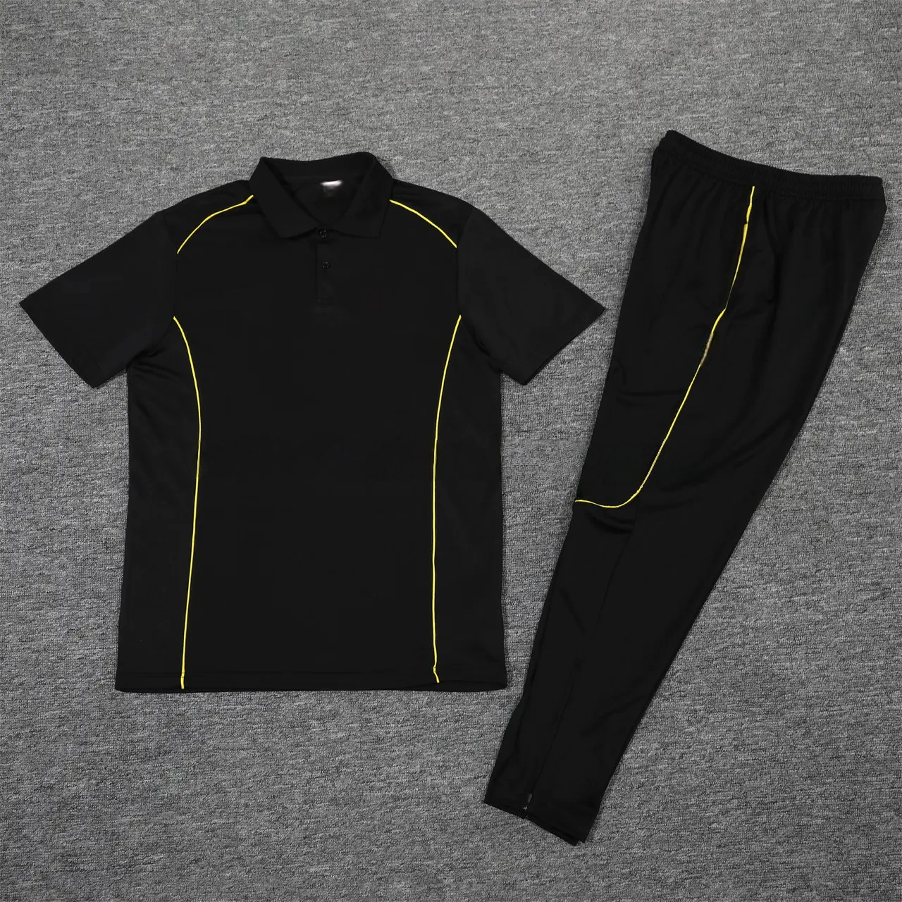 Dortmund 25-26 POLO Short-Sleeve Training Set - Black Top and Pants-CKK-1