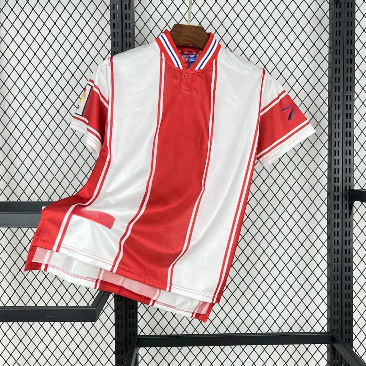 Retro Atletico Madrid 1999-00 Home Jersey with La Liga Patch-CKK-1