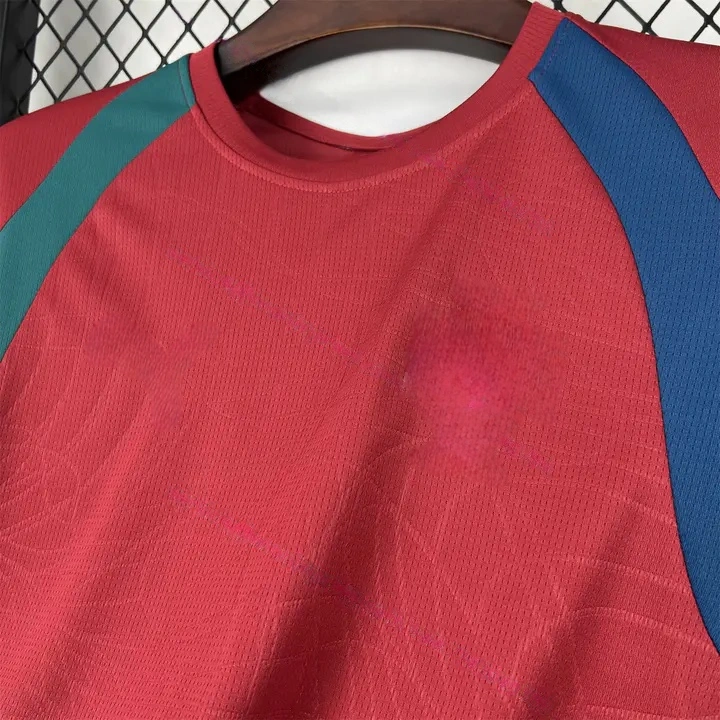 Portugal 2026 Pre-Match Maroon With Blue Green Jersey   Fans Version