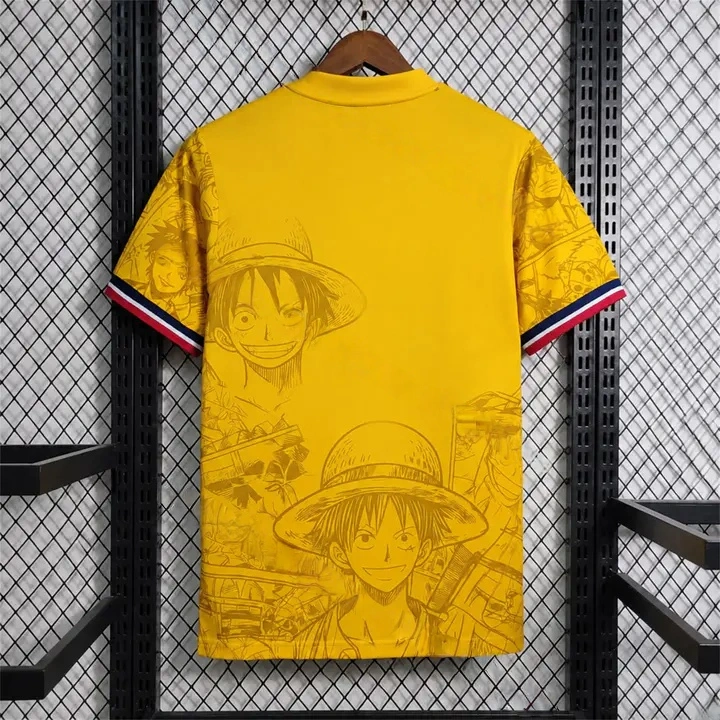 Japan 2026 Red Shirt Luffy Yellow Blue Special Jersey   Fans Version