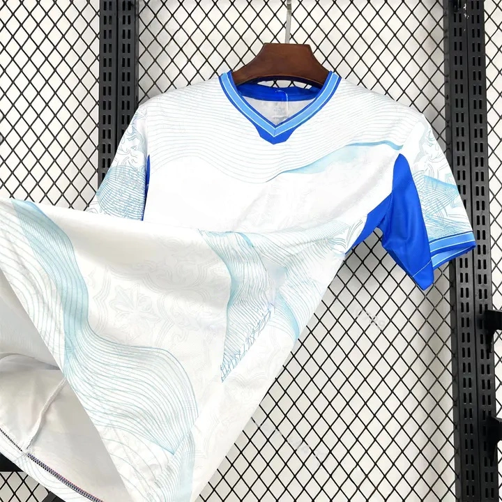 Portugal 2026 Bright White With Sky Blue Waves Special Jersey   Fans Version