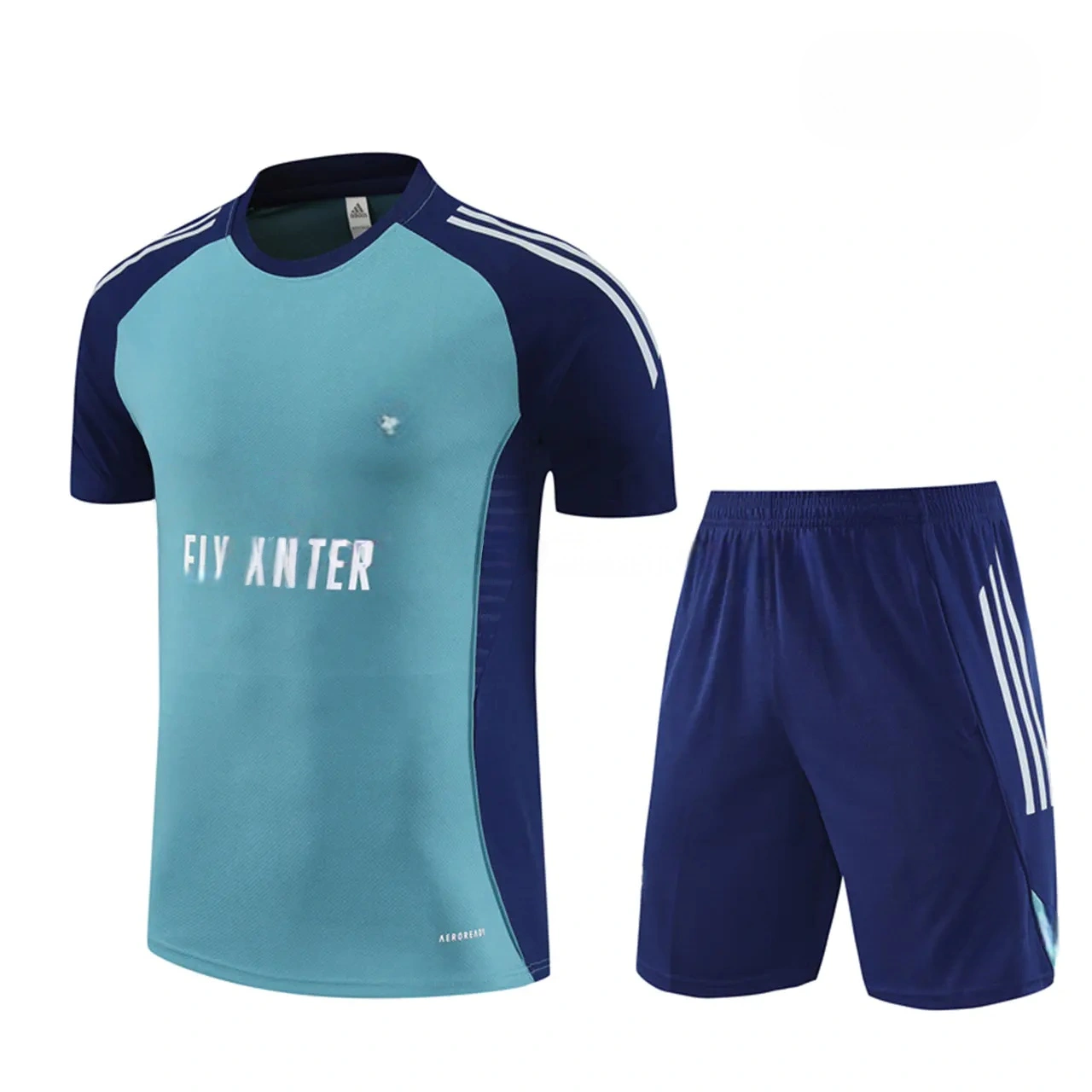 Arsenal 25-26 Kids Short-Sleeve Training Set - Green Top and Deep Blue Shorts-CKK-1