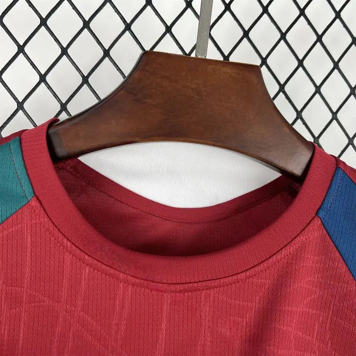 Portugal 2026 Pre-Match Maroon With Blue Green Jersey   Fans Version